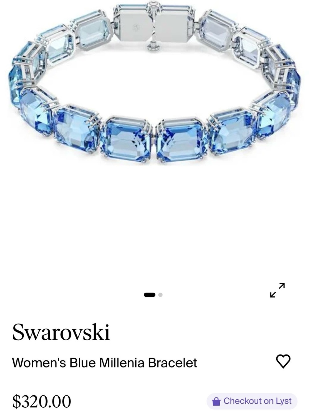 Swarovski Blue Crystal Tennis Bracelet Millenia Collection